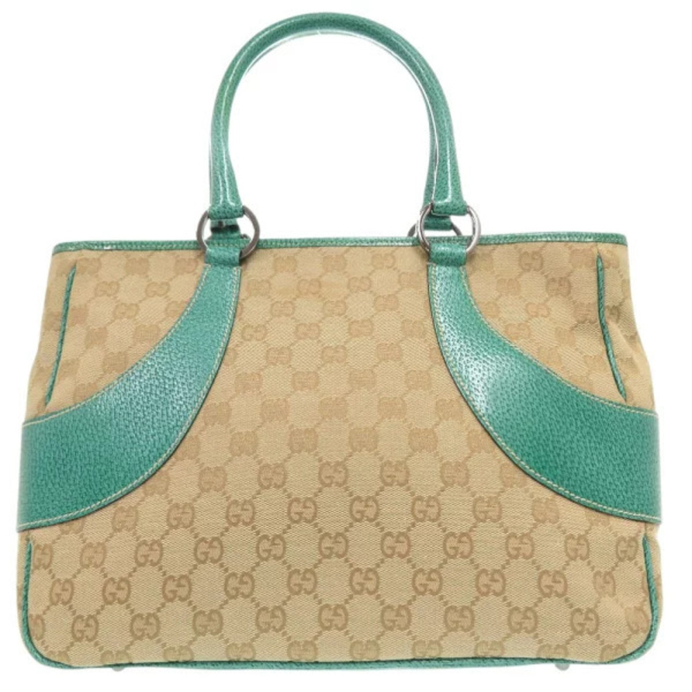 Gucci GG canvas handbag tote bag leather beige